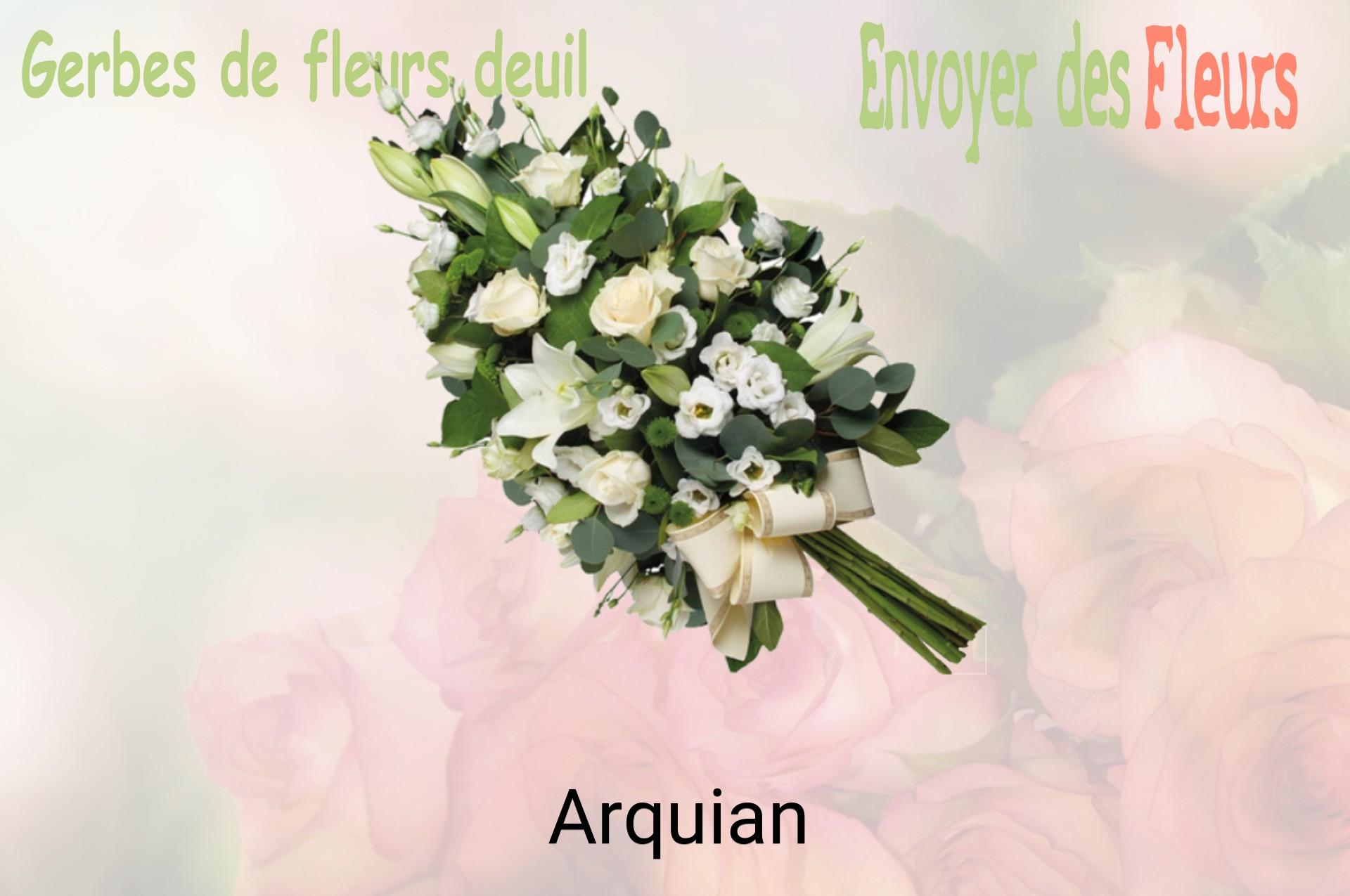 Gerbe de fleurs de deuil livrée à Arquian